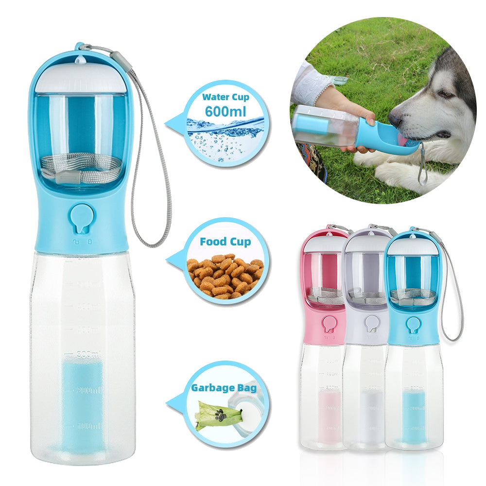 Portable Cat Dog Water Bottle Food Feeder Drinker Poop Dispenser 3 In 1 Leak - proof Multifunctional Dog Water Bottle Pet Products - 0 - CJ