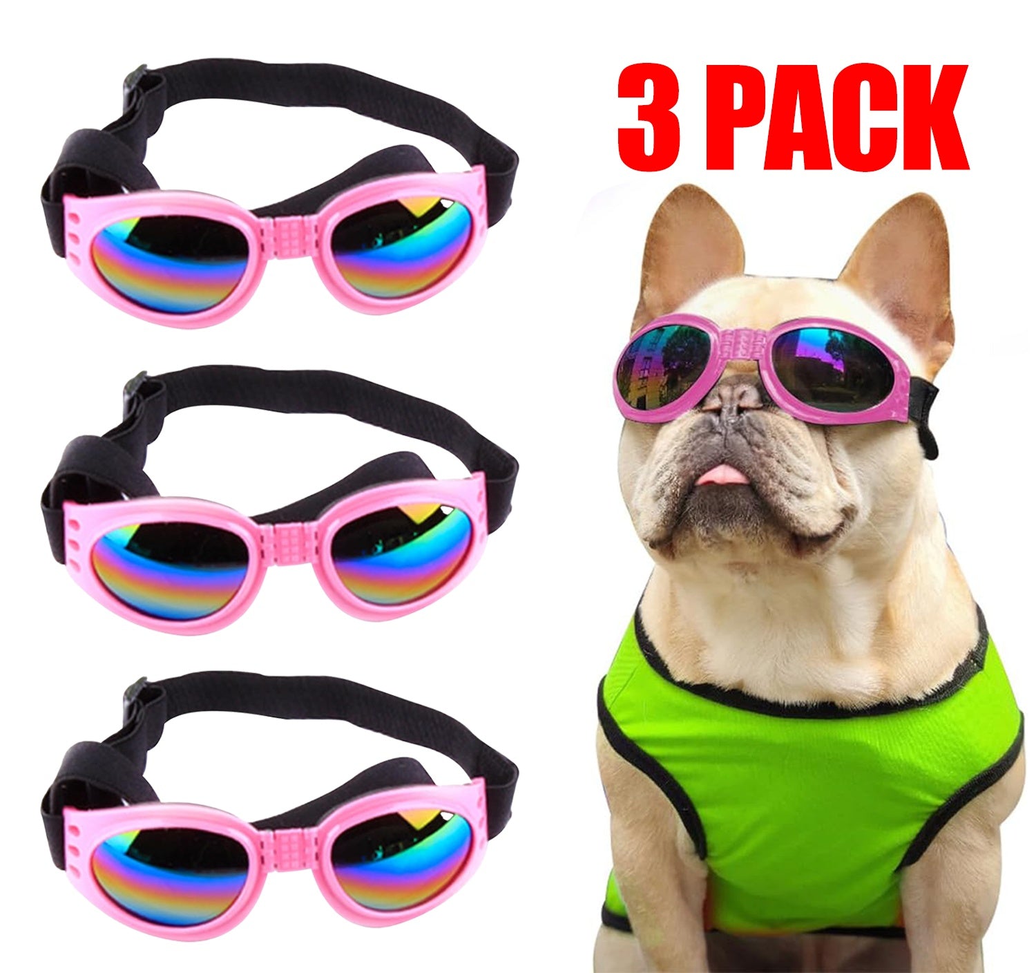 Pet Sunglasses Dog Cat Windproof Glasses Accessories Goggles Small Medium Dog Sun Visor Eye Wear Glasses UV Dust Fog Protection With Adjustable Strap - 5 - CJ