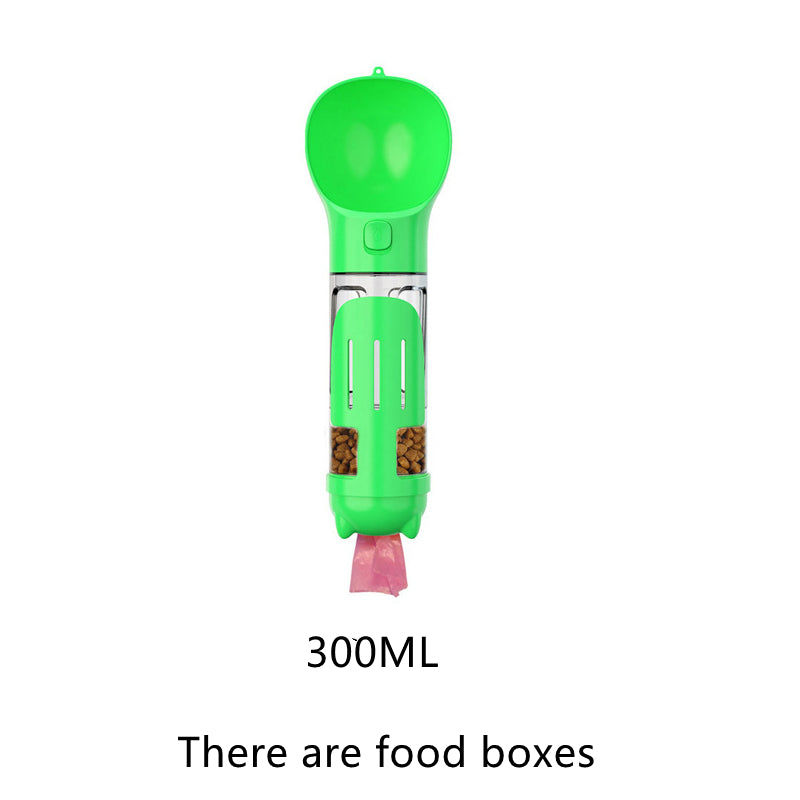 Pet Multi - functional Water Bottle - 0 - CJ - 300ML has food box Green - CJJJCWGY02802 - 300ML has food box Green