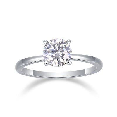1Classic 4 Prong Diamond Ring Luxury Fashion Set Moissanite Silver Ring Prohibit TikTok sales - 5 - CJ