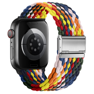 Nepfaivy Compatible With Apple Watch Band - 38mm 40mm 41mm 42mm 44mm 45mm 49mm Braided Stretchy Sport Band For Apple Watch Series SE 8 7 6 5 4 3 2 1, Women Men Nylon Fabric Elastic Loop Breathable Wat - 5 - CJ
