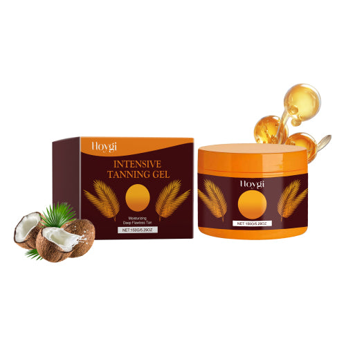 Hoygi Intensive Tanning Gel, Summertime Seaside Beach Sunbath To Help Tanning Wheat Color Body Moisturizer Gel