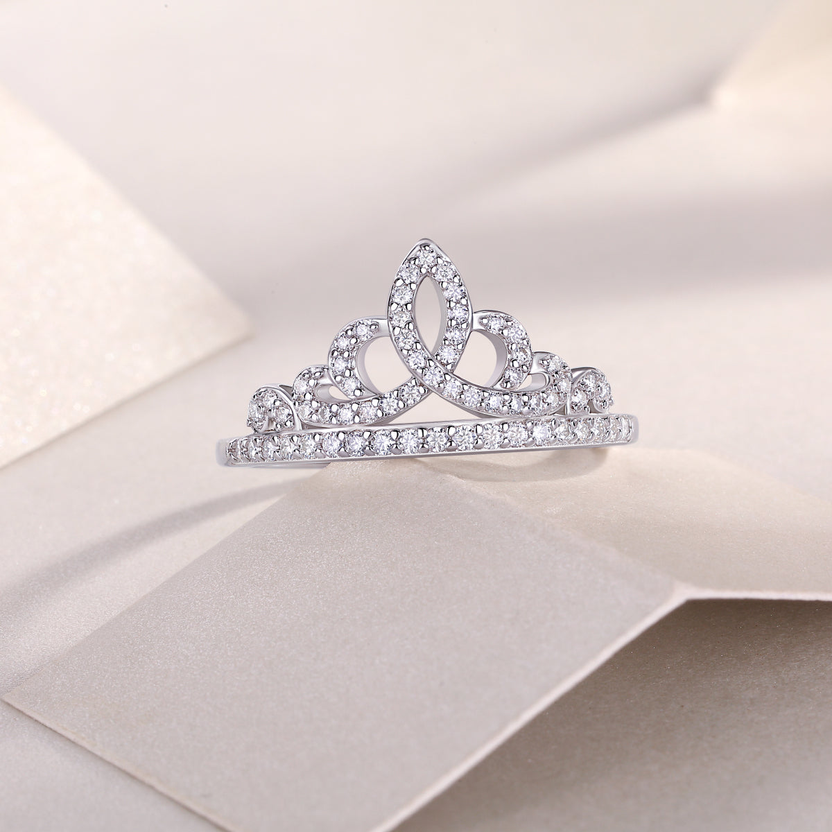 1Crown Diamond Ring Luxury And Stylish Moissanite Silver Ring Prohibit TikTok sales - 5 - CJ
