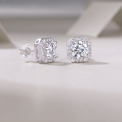 1Heart Rose Luxury Fashion Diamond Earrings Stud Set With Mosan Diamond Silver Ornaments Prohibit TikTok sales - 5 - CJ