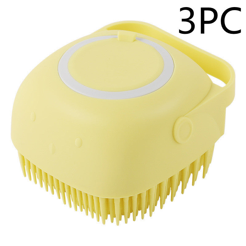 Silicone Dog Bath Massage Gloves Brush Pet Cat Bathroom Cleaning Tool Comb Brush For Dog Can Pour Shampoo Dog Grooming Supplies - 0 - CJ
