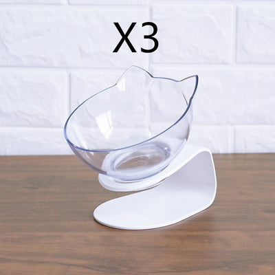 Non Slip Double Cat Bowl With Raised Stand Pet Food Cat Feeder Protect Cervical Vertebra Dog Bowl Transparent Pet Products - 0 - CJ - Single transparent shelf3pcs - CJMY122872125YB