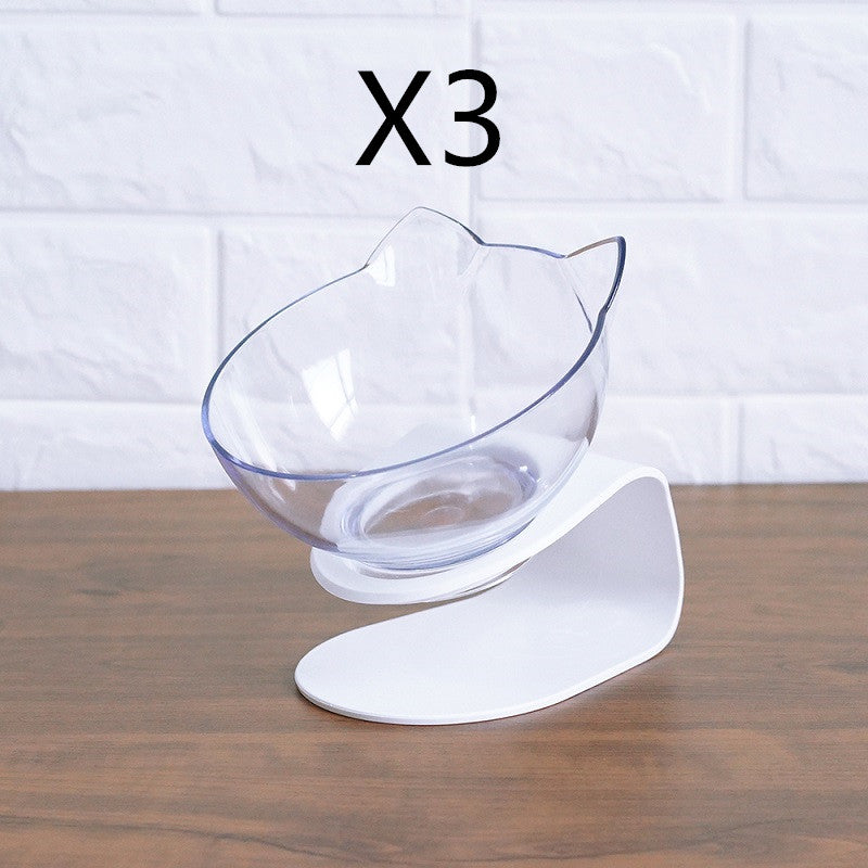 Non Slip Double Cat Bowl With Raised Stand Pet Food Cat Feeder Protect Cervical Vertebra Dog Bowl Transparent Pet Products - 0 - CJ - Single transparent shelf3pcs - CJMY122872125YB