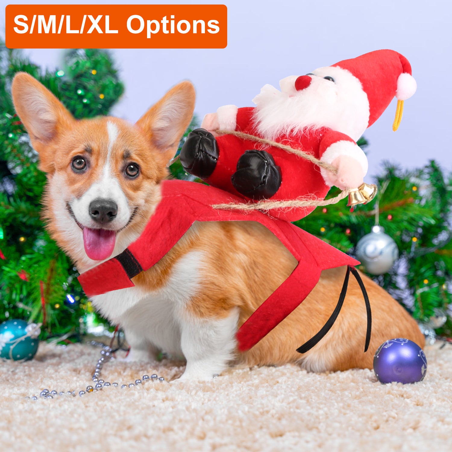 S - M - L - XL Options - 1Pc Pet Christmas Costumes Red Winter Coat For Dog Riding Santa Claus With Bell Clothes New Year Outfit Cosplay Costumes Party Dress Up For Cats - 5 - CJ