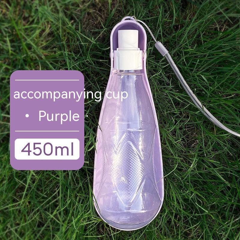 Pet Water Cup Outdoor Portable Folding Dog Water Bottle 550ml Large Capacity Medium To Large Dog Drinking Bottle - 0 - CJ - Purple 450ml - CJMY181659507GT