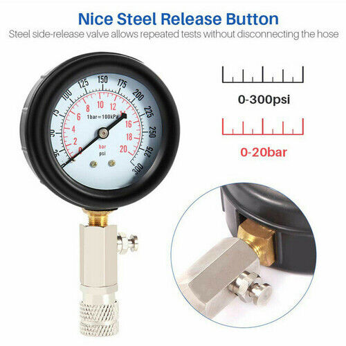 Petrol Engine Cylinder Pressure Tester For Car Compression Test Gauge Kit Set UK - 5 - CJ