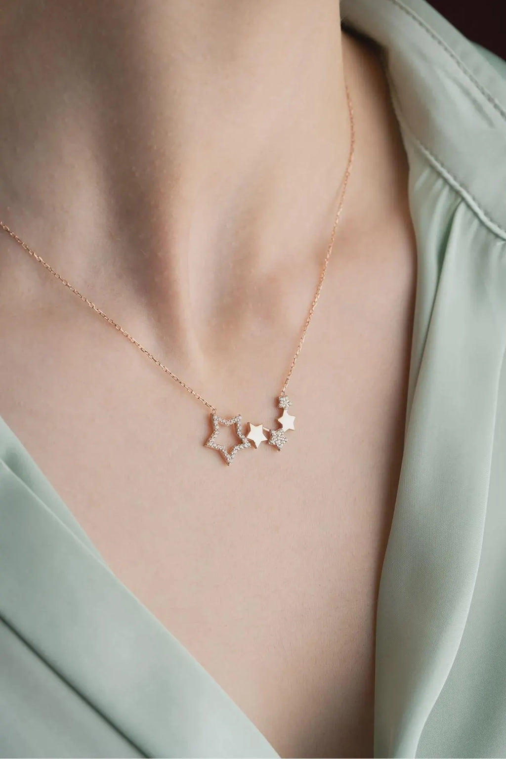 Plated Sterling Silver Star Necklace Dainty Celestial Jewelry