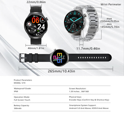 SENBONO V19 Business Men Smart Watch Answer Call Heart Rate Water Proof Sports Fitness Smartwatch Men - 5 - CJ