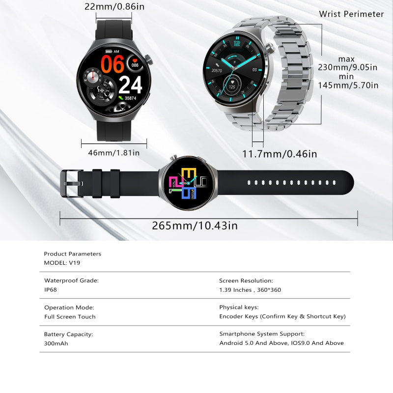 SENBONO V19 Business Men Smart Watch Answer Call Heart Rate Water Proof Sports Fitness Smartwatch Men - 5 - CJ