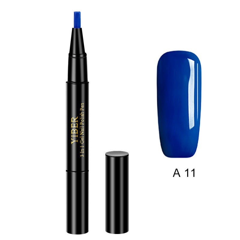5pcs Nail Polish Pen 3 In 1 One Step Glue Pen Multicolor - 0 - CJ