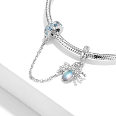 Spider Safety Chain Halloween Series S925 Sterling Silver Blue Zircon Bracelet Diy Accessories - 4 - https://x.com/titan_prim62775J