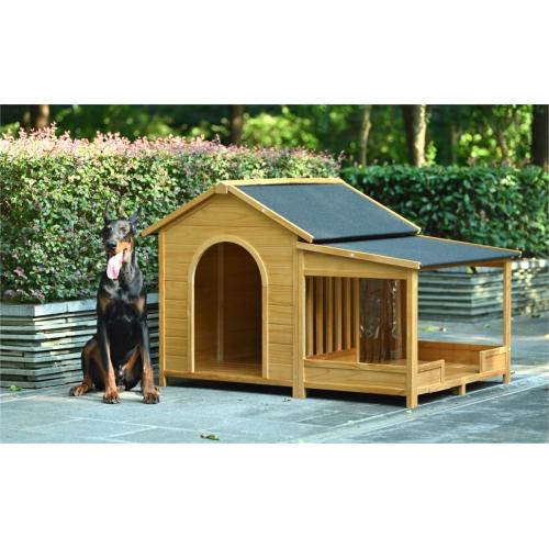 Large Wooden Dog House With Porch - 5 - CJ