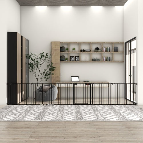 150 Adjustable Safety Gate 6 Panels Play Yard Metal Doorways Fireplace Fence Christmas Tree Fence Gate For House Stairs Gate Prohibited Area Fence - 5 - CJ