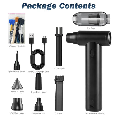 Compressed Air Duster Brushless Motor 250000RPM Stepless Variable Speed 10000mAh Battery Cordless Dust Blower Vacuum Cleaner Portable Jet Dry Blower For PC Keyboard Car Home - 5 - CJ