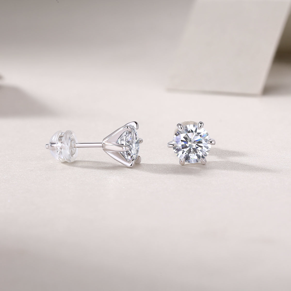 1Guardian Classic Six Claw Luxury Fashion Diamond Earrings Stud Set Mosan Diamond Silver Jewelry Prohibit TikTok sales - 5 - CJ