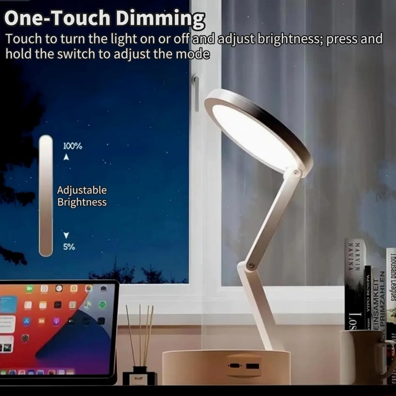 Foldable Book Lamp With LED Clock & Touch Control Night Light For Office, Bedroom, Study - 5 - CJ