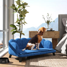 Pearl Design Pet Sofa for Medium and Large Sized Dogs, Pet Bed with Cushion and Solid Wood Legs, Dark Blue - 5 - CJ