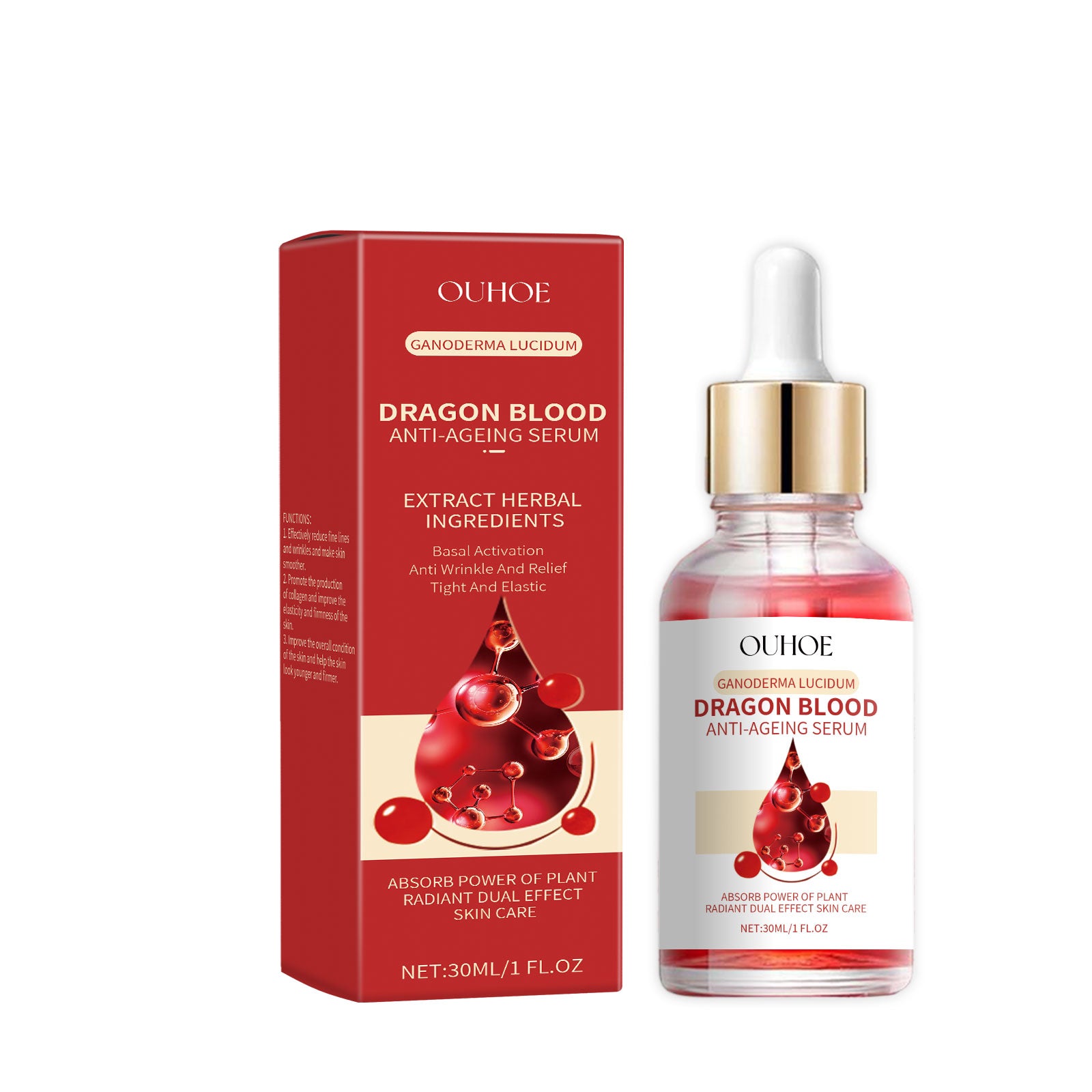 OUHOE Dragon Blood Essence, Facial Skin Contour Radiance Hydrating Moisturizing Essence - 5 - CJ