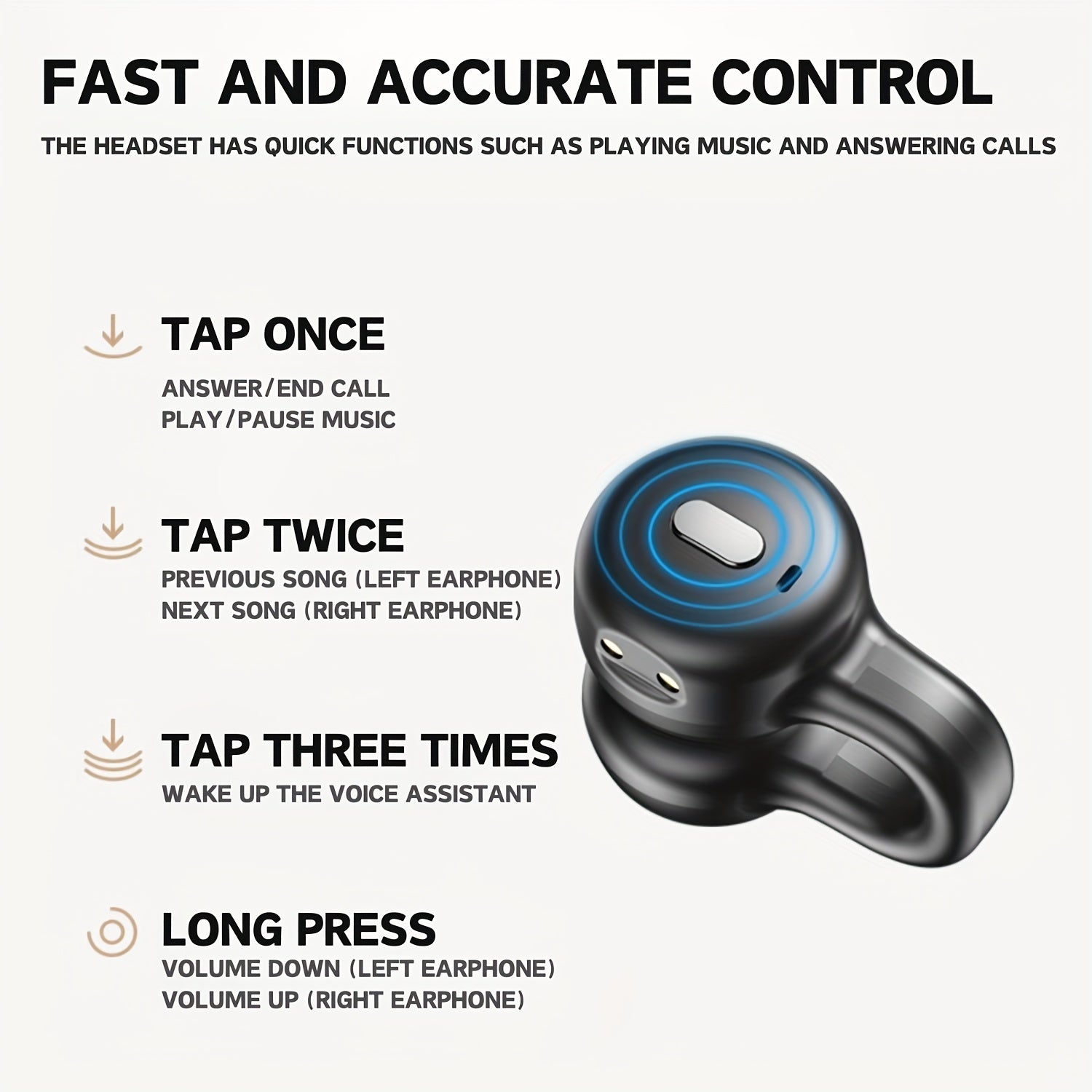 Wireless Open - back Headphones, Bluetooth Clip - on Earbuds, Sports Headphones, Ultra - lonoBattery Life, Unisex, Suitable For Everyday Wear, Christmas Gift, Birthday Gift. - 5 - CJ
