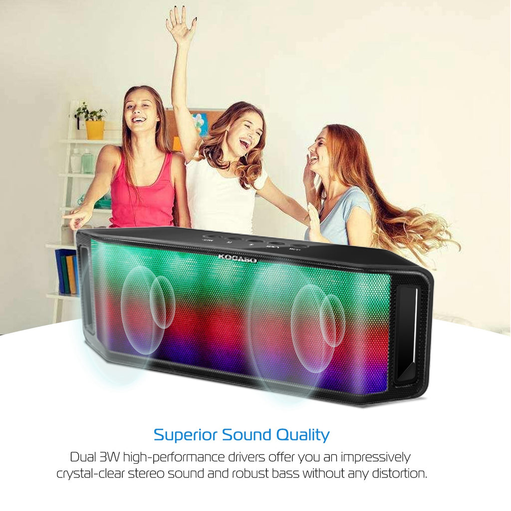 1Pc LED Wireless Speaker Dynamic Multicolor Hands-free FM Radio USB MMC Reading Aux In For Party Camping Travel
