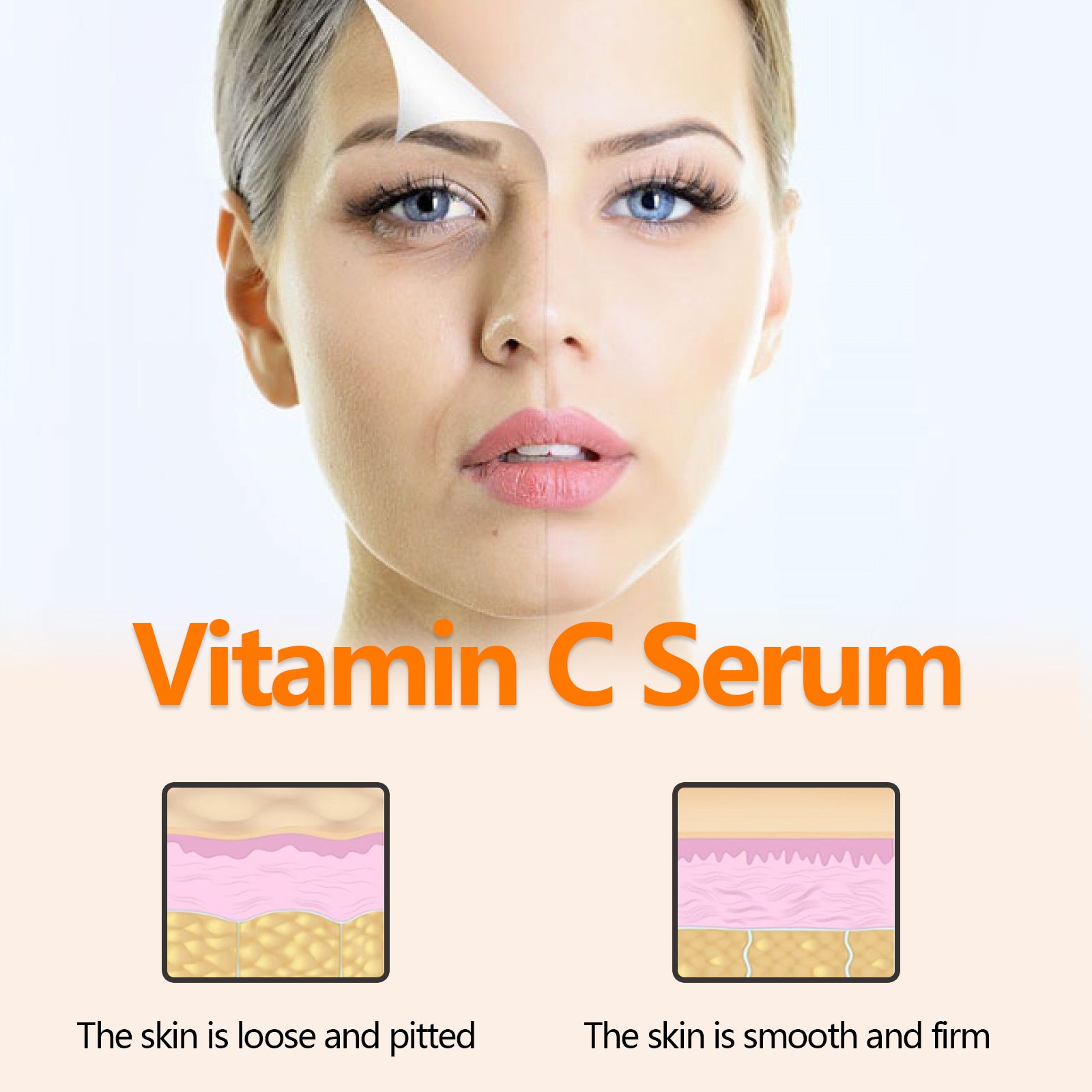 OUHOE Vitamin C Face Serum, Lighten Fine Lines And Tighten Facial Skin Anti - Aging Serum - 5 - CJ