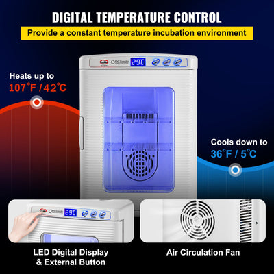 White Reptile Incubator 25L Scientific Lab Incubator Digital Incubator Cooling And Heating 5 - 42°C Reptile Egg Incubator 12V/110V Work For Small Reptiles - 5 - CJ