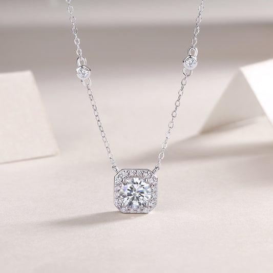 1Flower Love - A Fashionable And Luxurious Diamond Jewelry Pendant Set With 1 - carat Moissan Diamond S925 Sterling Silver And Platinum Plating Prohibit TikTok sales - 5 - cj