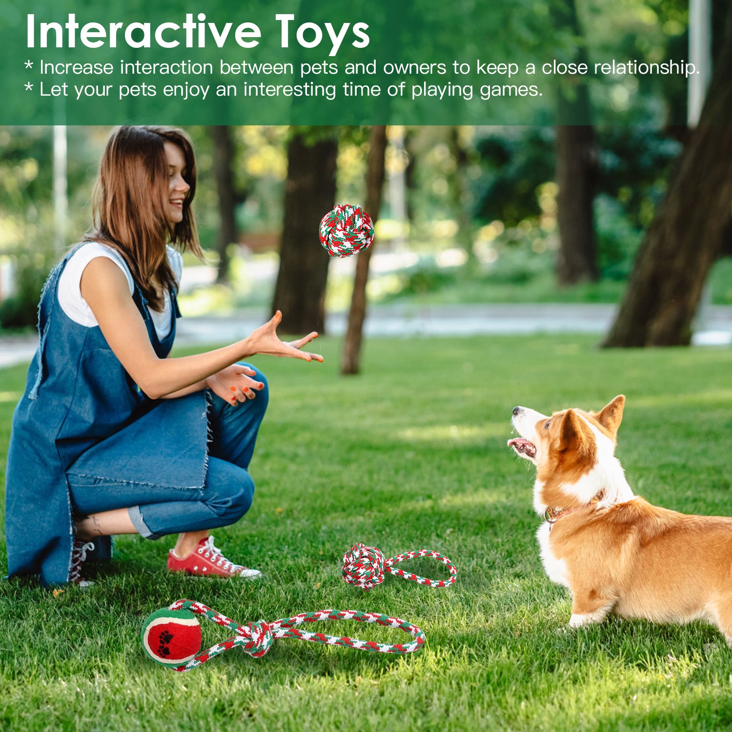 Set Of 5Pcs Christmas Dog Rope Chew Toys Dog Interactive Toys Set For Puppy Small Medium Aggressive Chewers Dogs Training Teething Playing - 5 - CJ