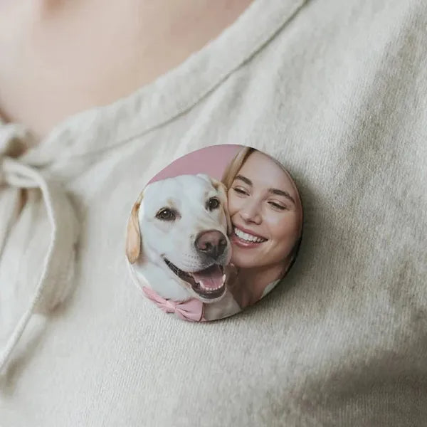 Custom Pet Photo Pins - Cherish Memories With Your Furry Friend - 2.25inch  2 Pcs Must Upload The Image - 5 - CJ