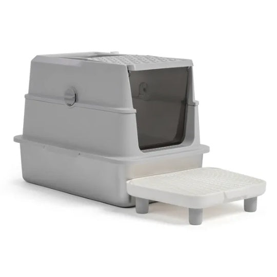 Stainless Steel Cat Litter Box, Covered Extra Large Cat Litter Box Enclosure, Metal Kitty Litter Boxes With Lid, Litter Scoop, And Filter Pedal, Anti - Leakage, Non - Stick, Easy To Clean - 5 - CJ