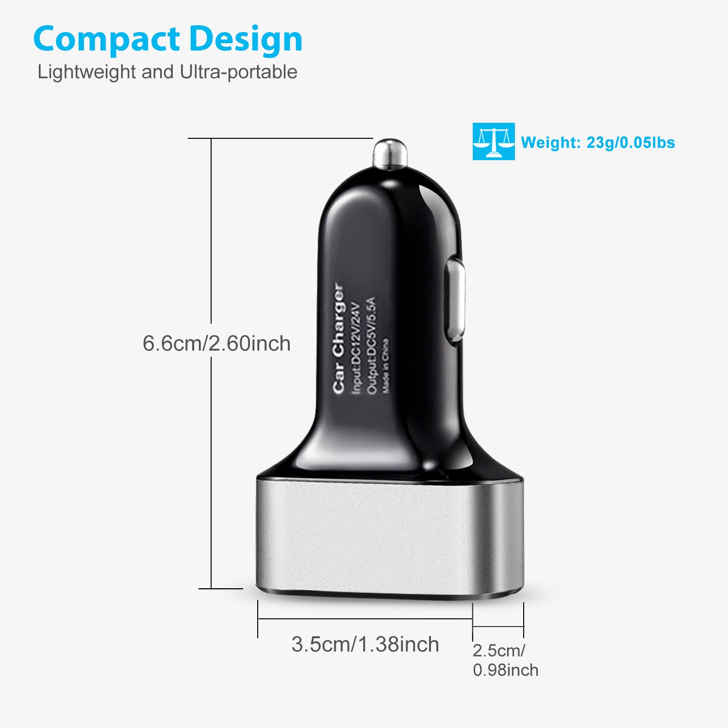 1Pc 3Port USB Car Charger  30W 5.5A For IOS Phone 16 15 14 And More - 5 - CJ