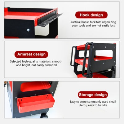 4 LEVEL MULTI PURPOSE TROLLEY FOR DIAGNOSTICS - BLACK RED - 5 - CJ
