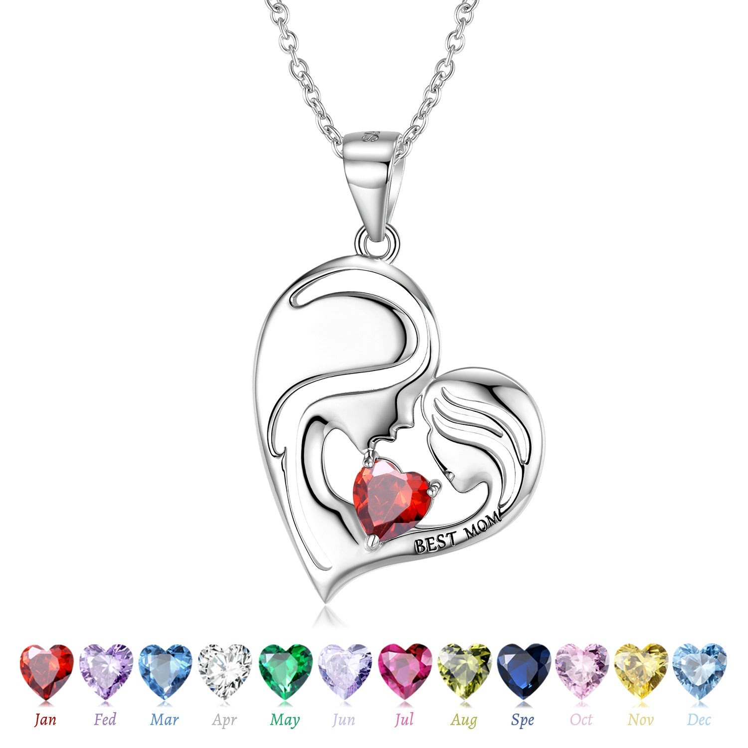 S925 Sterling Silver Best Mom Necklace Mother's Day Series Necklace - 4 - CJ