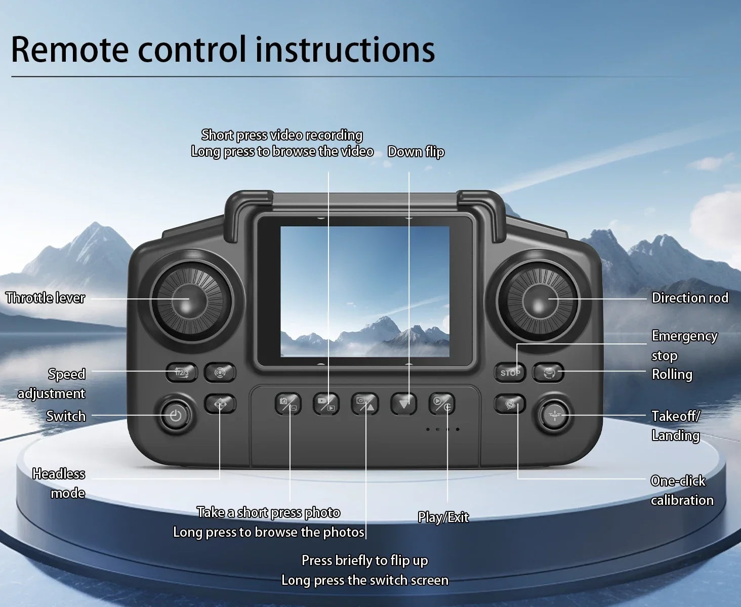 E88 Pro Mini Drone With Screen Control 4K Dual Camera Optical Flow Positioning LED Lighting Remote Control - 5 - CJ