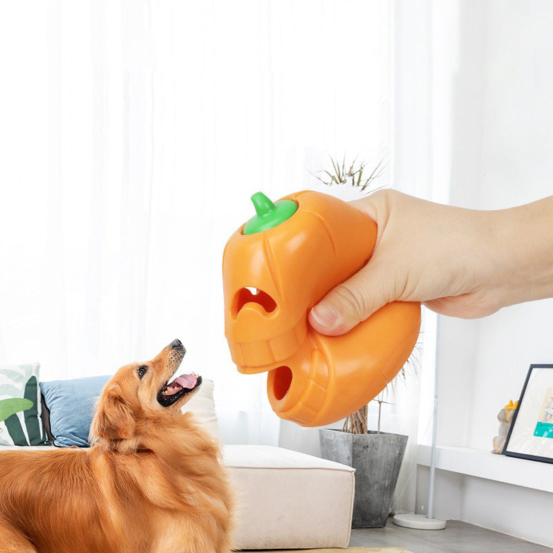 Interactive Dog Chew Toy Halloween Pumpkin Shaped, Treat - Dispensing Funnel Toy For All Breed Sizes, Durable Thermoplastic Rubber Pet Puzzle Toy For Teething And Boredom - 5 - CJ