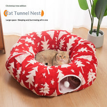 Christmas Tree Cat Tunnel Cat Bed Flannel Pet Nest - 0 - CJ