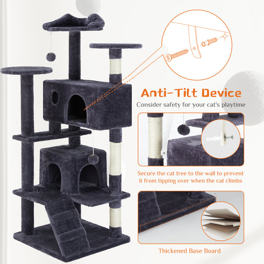 Multi Functional Cat Treehouse Cat Climbing Frame - 5 - CJ