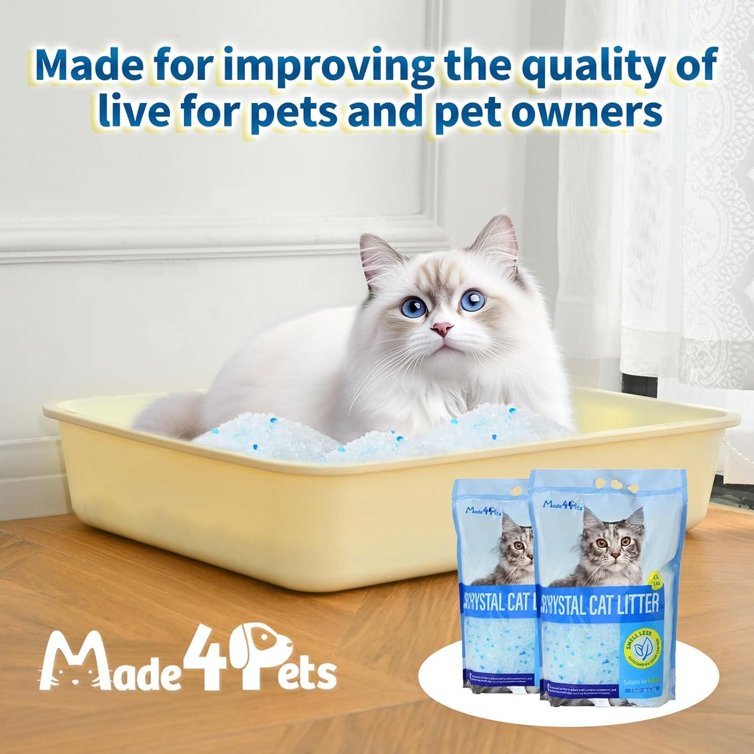 Crystal Cat Litter For Pets, No Caking, Odor Control, Light Weight, Low Dust, Easy To Use - 5 - CJ