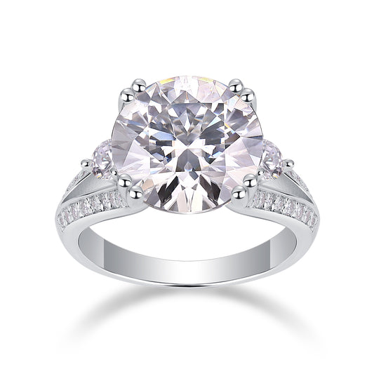 1Elegant Radiance - A Fashionable And Luxurious Jewelry Piece Set With 5 - carat Moissanite S925 Sterling Silver And Platinum - plated Diamond Prohibit TikTok sales - 5 - CJ