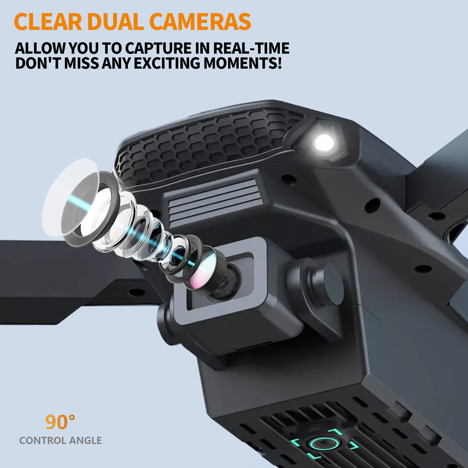 E88 Dual Camera Drone, WiFi FPV Double Folding RC Quadcopter Altitude Hold, Remote Control Toy For Beginners, Ideal Men's Gift For Outdoor Fun, Great For Christmas, Halloween, And Thanksgiving