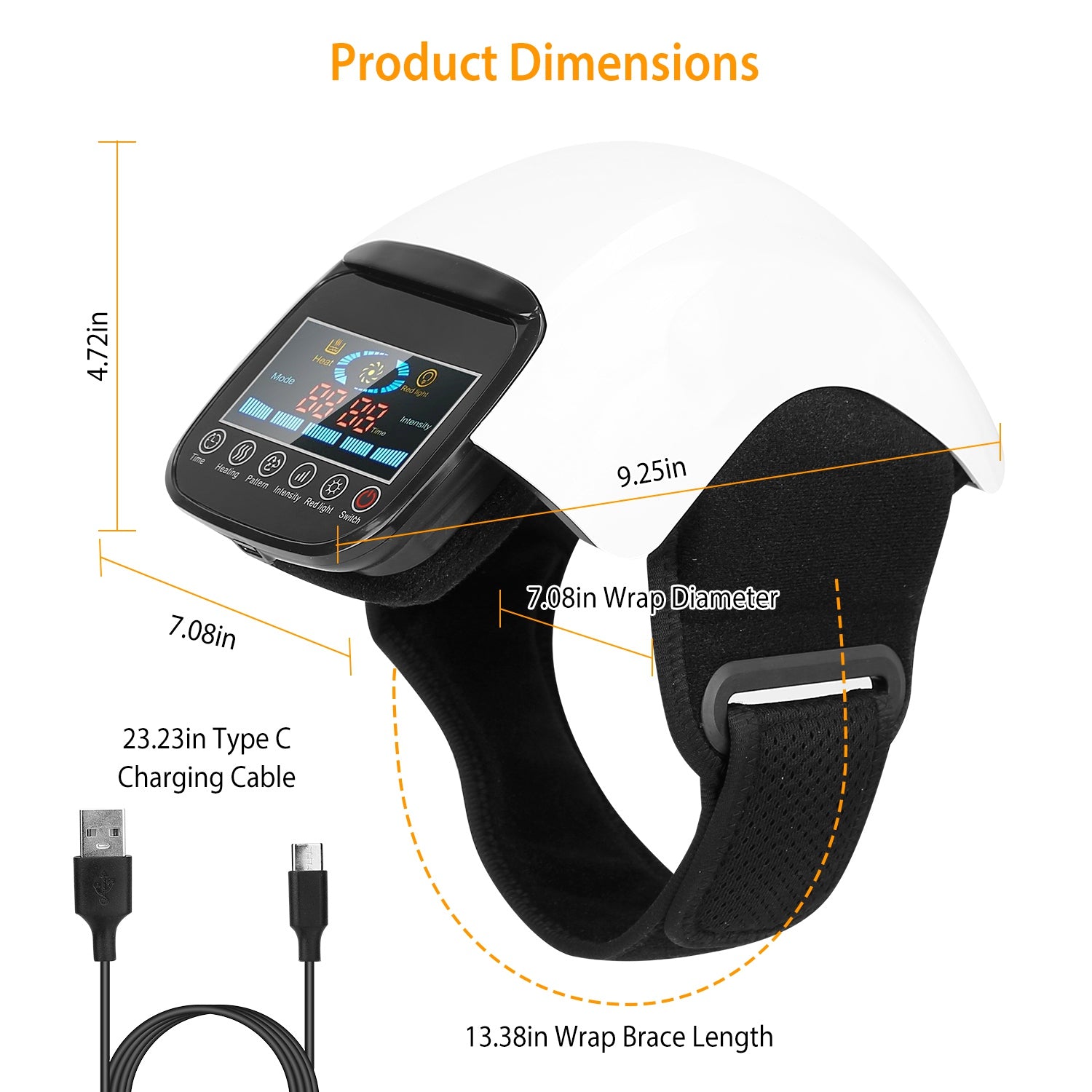 1Pc Electric Rechargeable Knee Massager Infrared Heat Pain Relief Therapy Knee Brace Wrap With Air Pressure Kneading Timer Temperature Adjustment - 5 - CJ