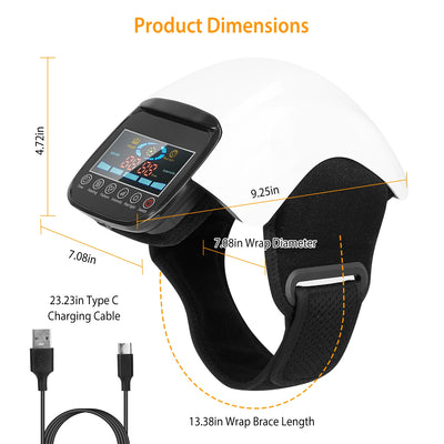 1Pc Electric Rechargeable Knee Massager Infrared Heat Pain Relief Therapy Knee Brace Wrap With Air Pressure Kneading Timer Temperature Adjustment - 5 - CJ
