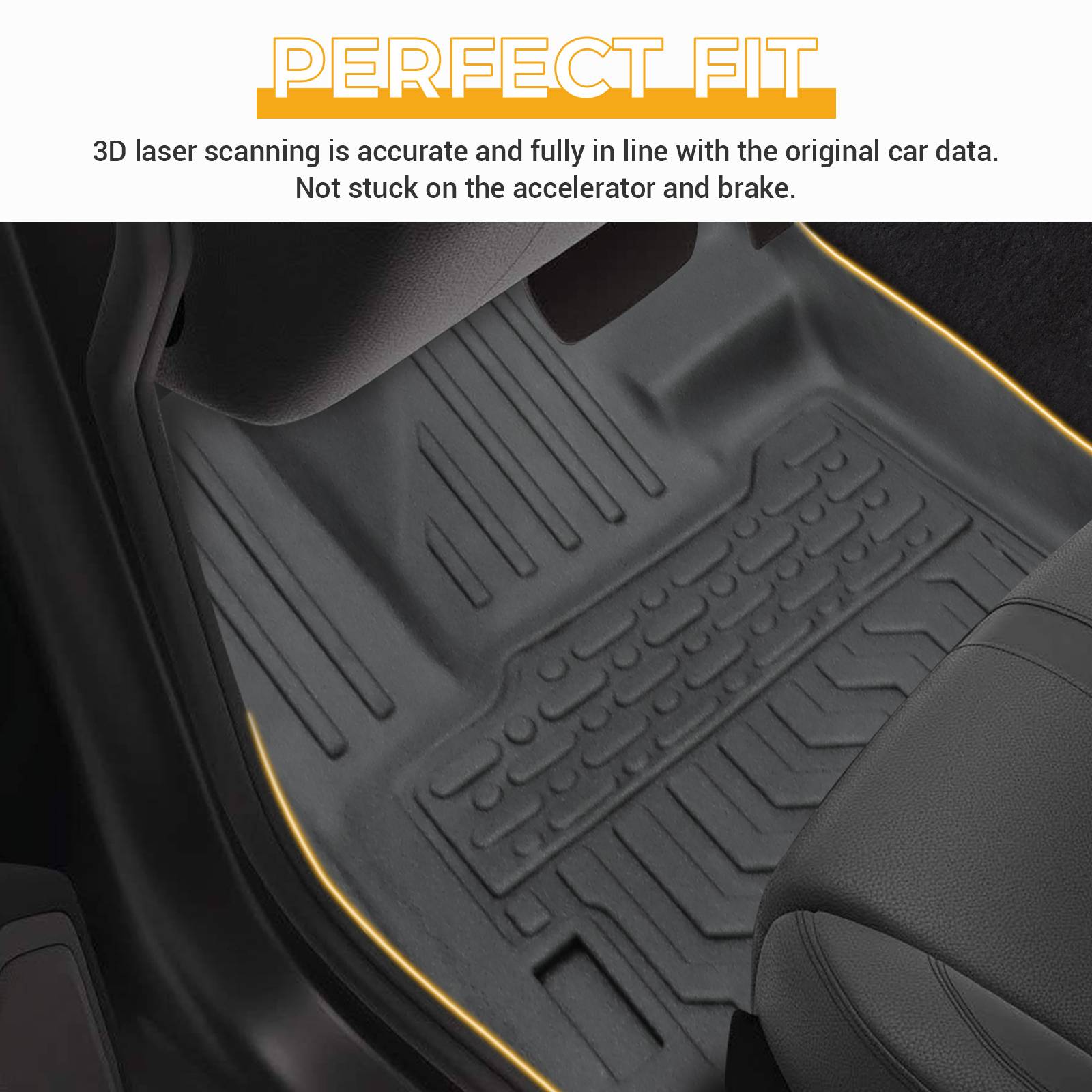All Weather Car Floor Mats For 2014 - 2021 Tundra Double Cab Crew Max Cab - 5 - CJ