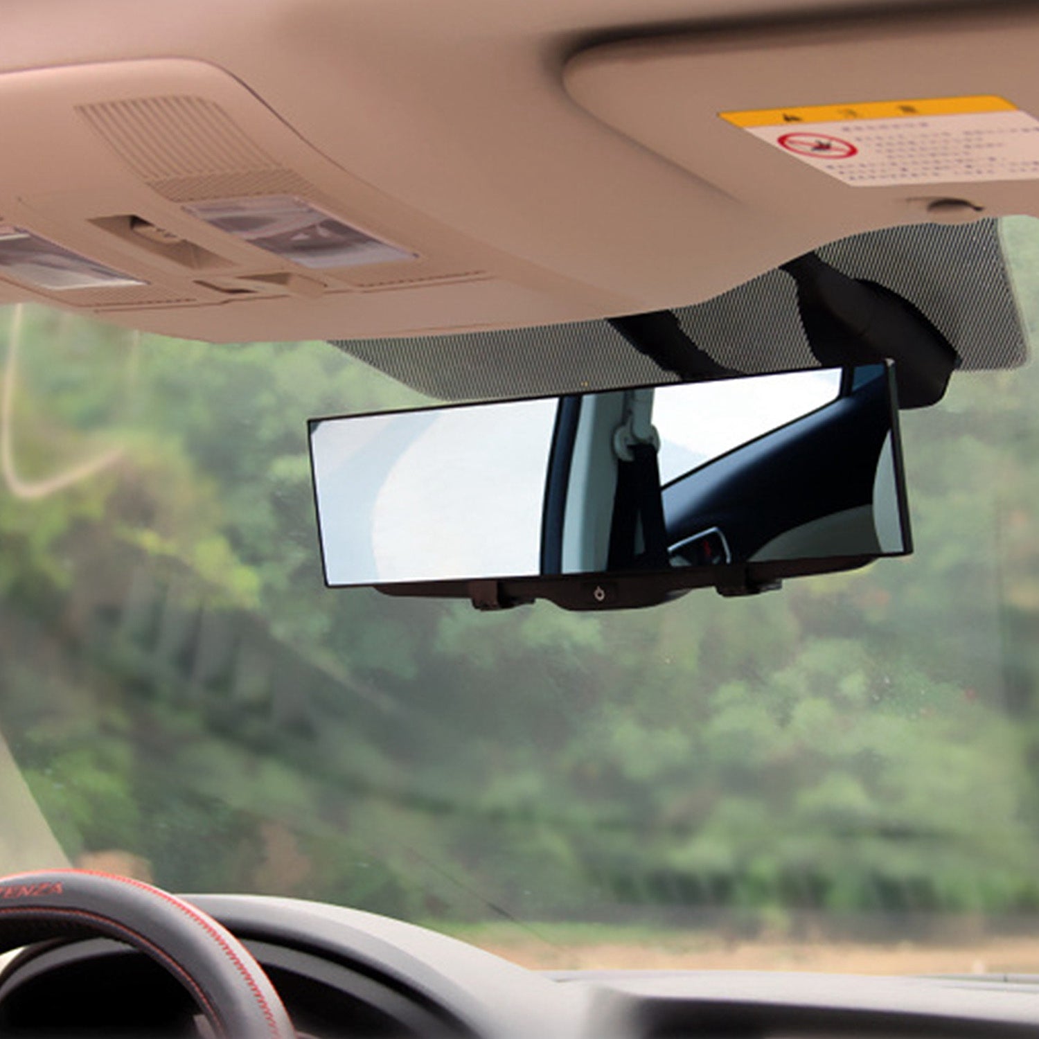 Car Rearview Mirror 11.4in Interior Clip - on Curve Convex Panoramic Anti - glare Rear View Mirrors With Wide Viewing Range For Cars SUVs Trucks Vehicles - 5 - cjdropshipping