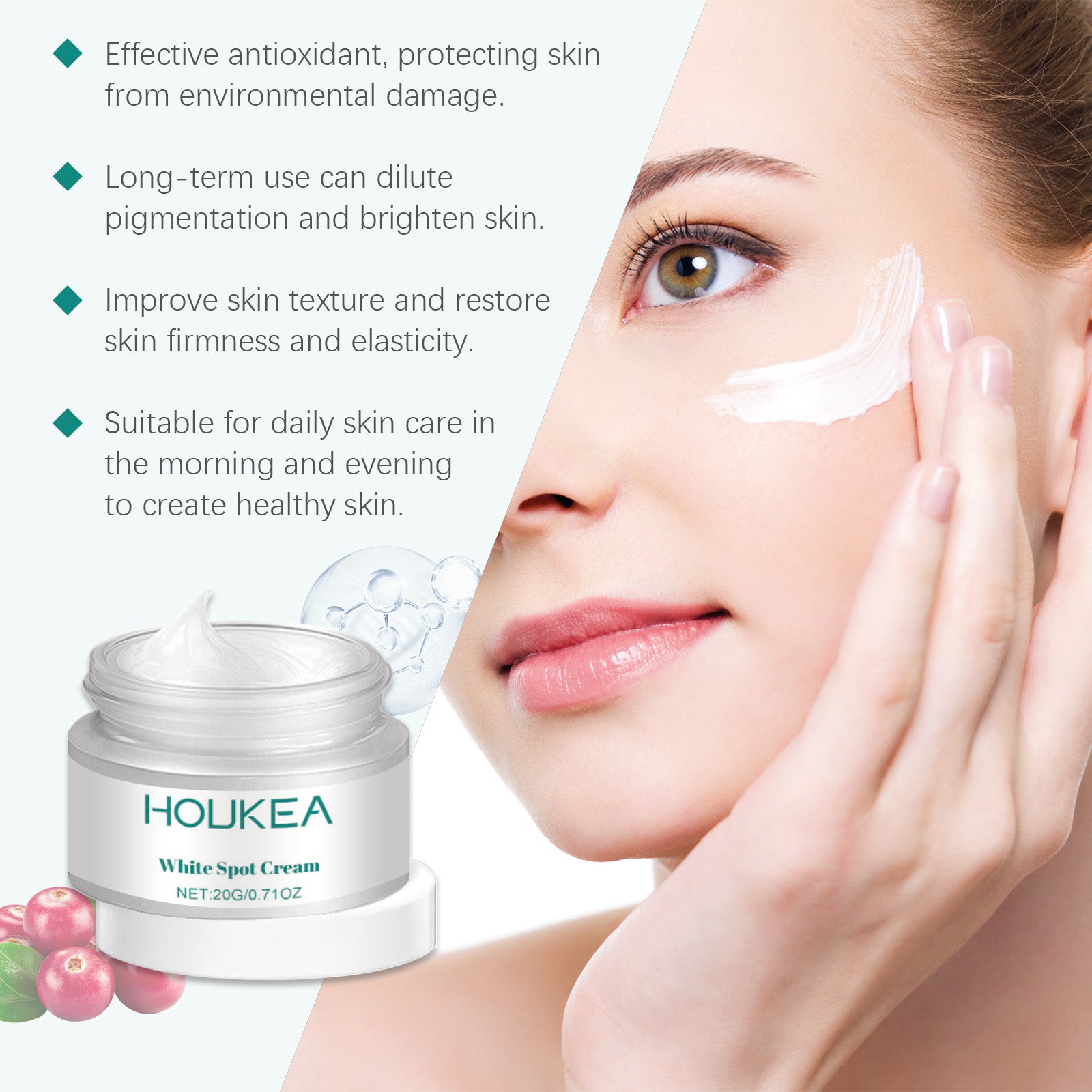Houkea Moisturizing Cream Moisturizes And Elevates Facial Skin Daily Skin Care Moisturizing, Brightening, Smoothing And Firming Cream - 5 - CJ