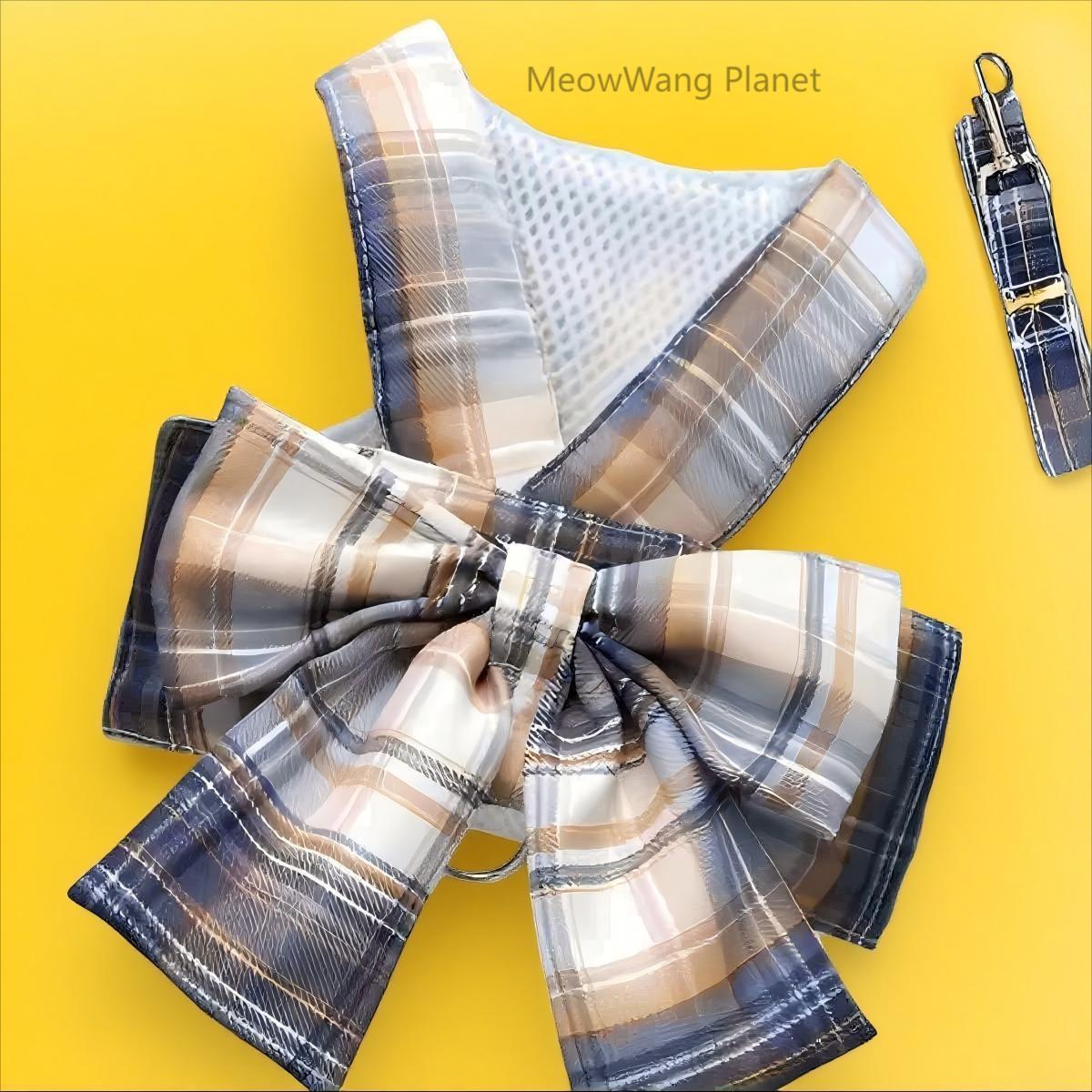 Luxury JK Plaid Pet Harness Dress And Leash Set Japanese School Uniform Vest For Cats Small Dogs Luxury Gift